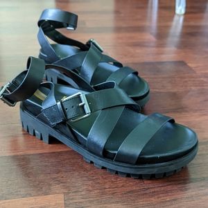 Black ankle strap sandal